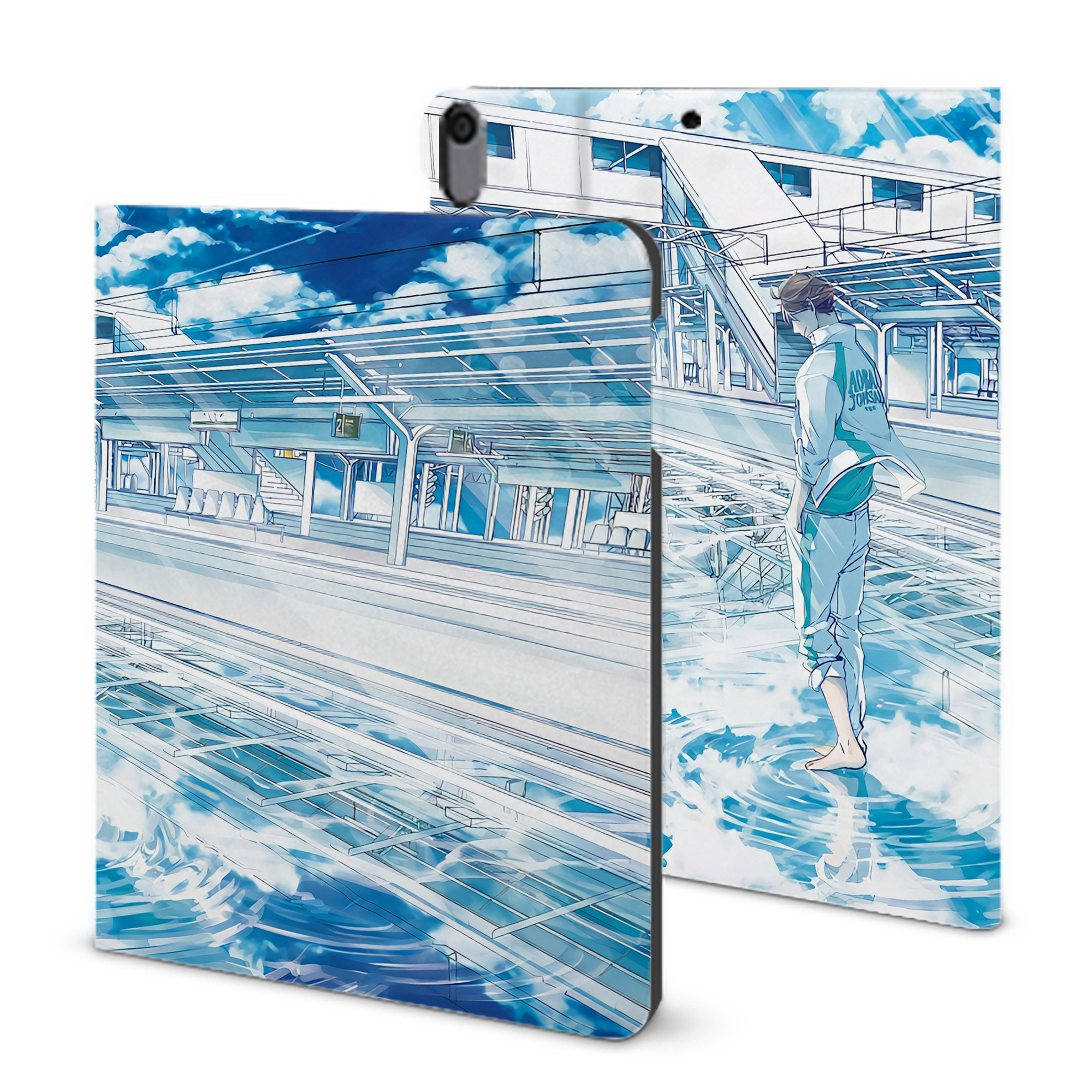 （画像用） ハイキュー!! Haikyu!! IPad ケース ブック型 PUレザー TPU 耐衝撃 軽量 薄型 ペン収納なし 全面保護 IPad 各モデル対応
